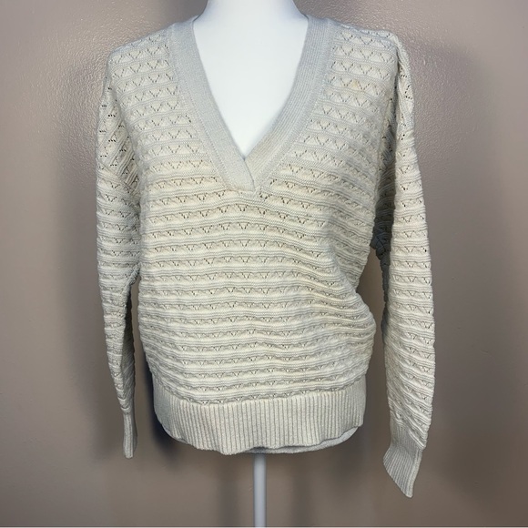 Veronica Beard Sweaters - Veronica Beard Bracia Pointelle V Neck Sweater